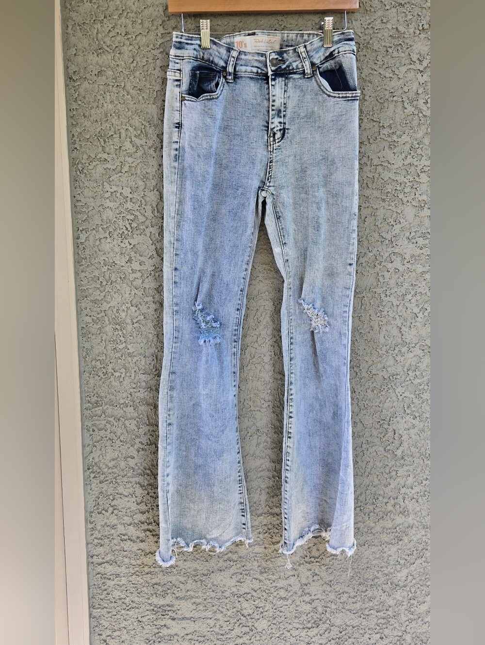 Pink Label Light Wash Distressed Women's Jeans - Casual Flare